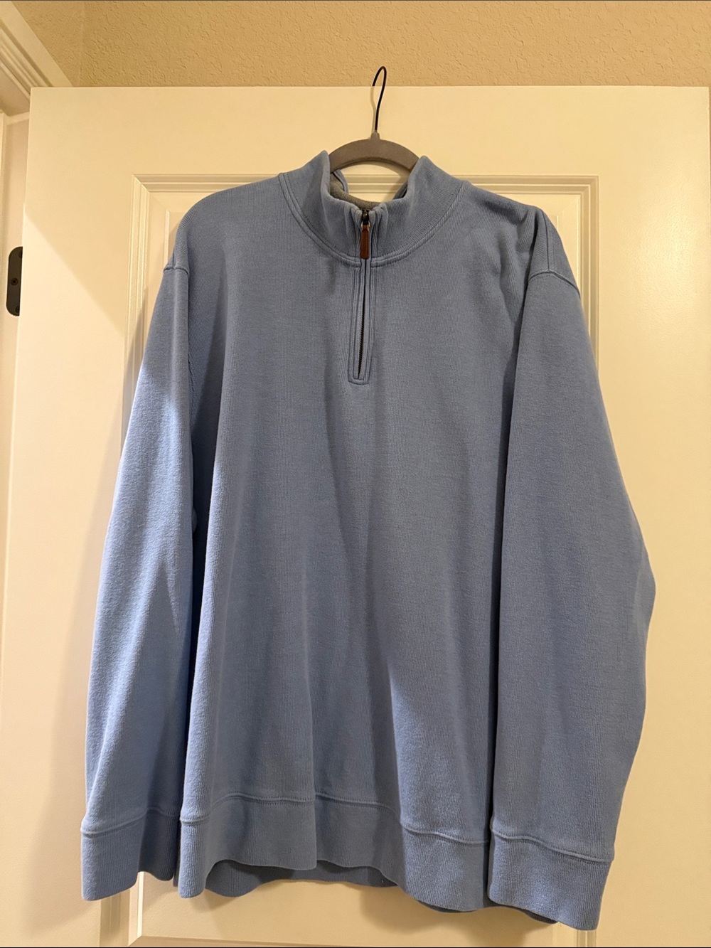 Lands' End Men's Light Blue Quarter-Zip Pullover